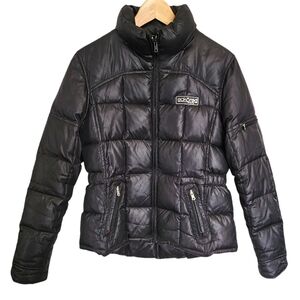 EckoRed black fitted winter puffer coat